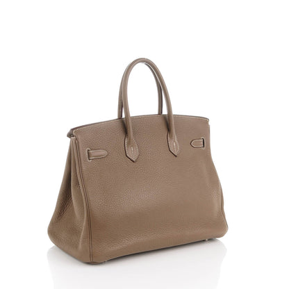 Hermes Taurillon Clemence Birkin 35 Etoupe 4 of 20
