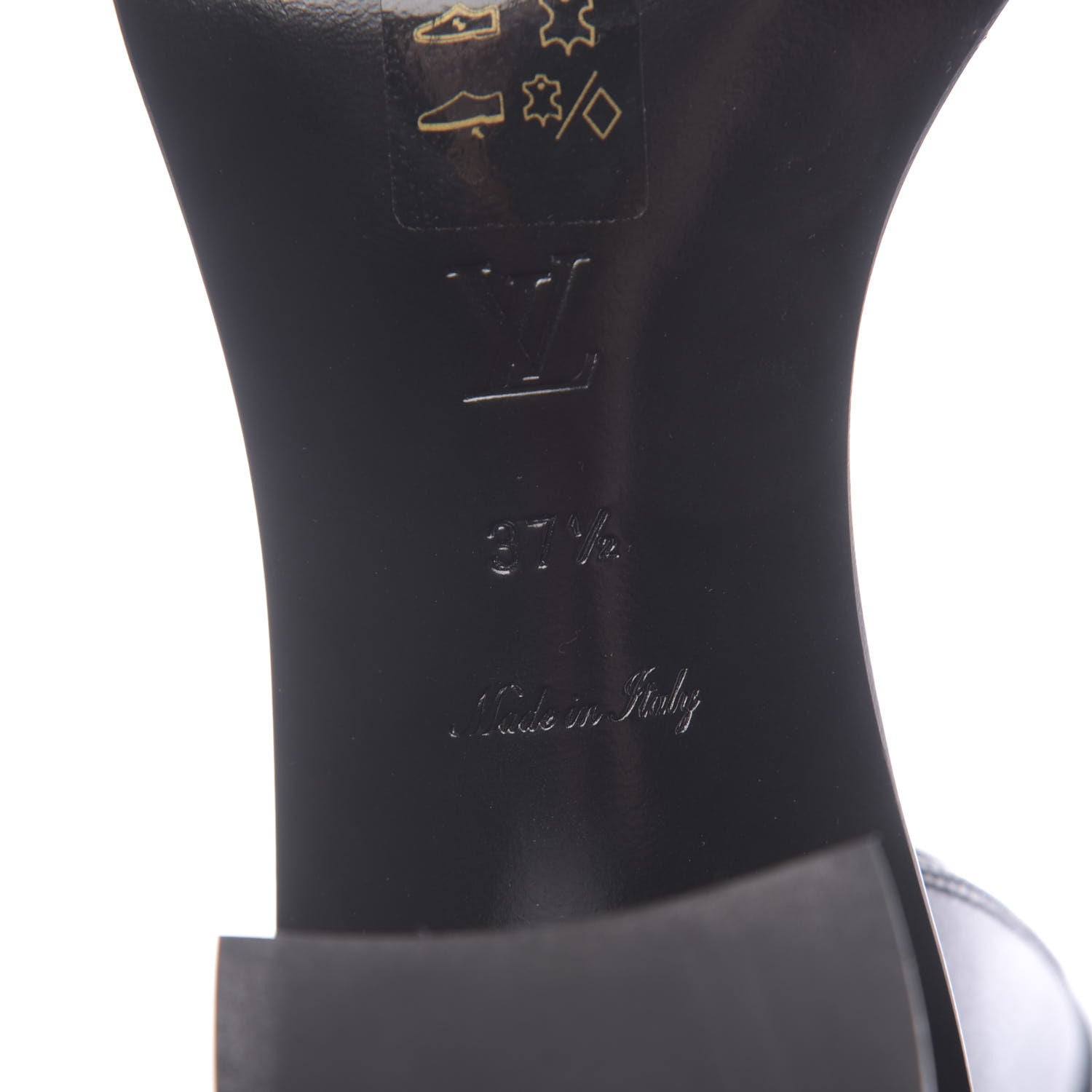 Louis Vuitton Calfskin Monogram Passenger Heeled Sandals 37.5 Black Rose 8 of 8
