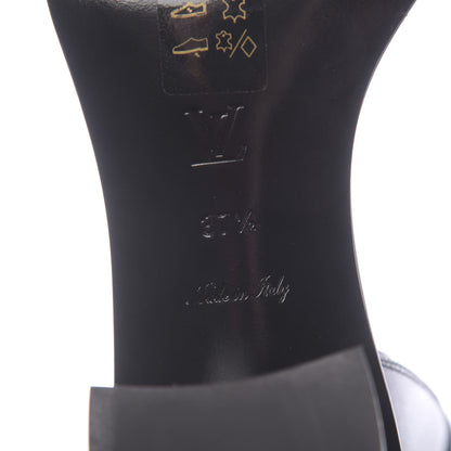 Louis Vuitton Calfskin Monogram Passenger Heeled Sandals 37.5 Black Rose 8 of 8