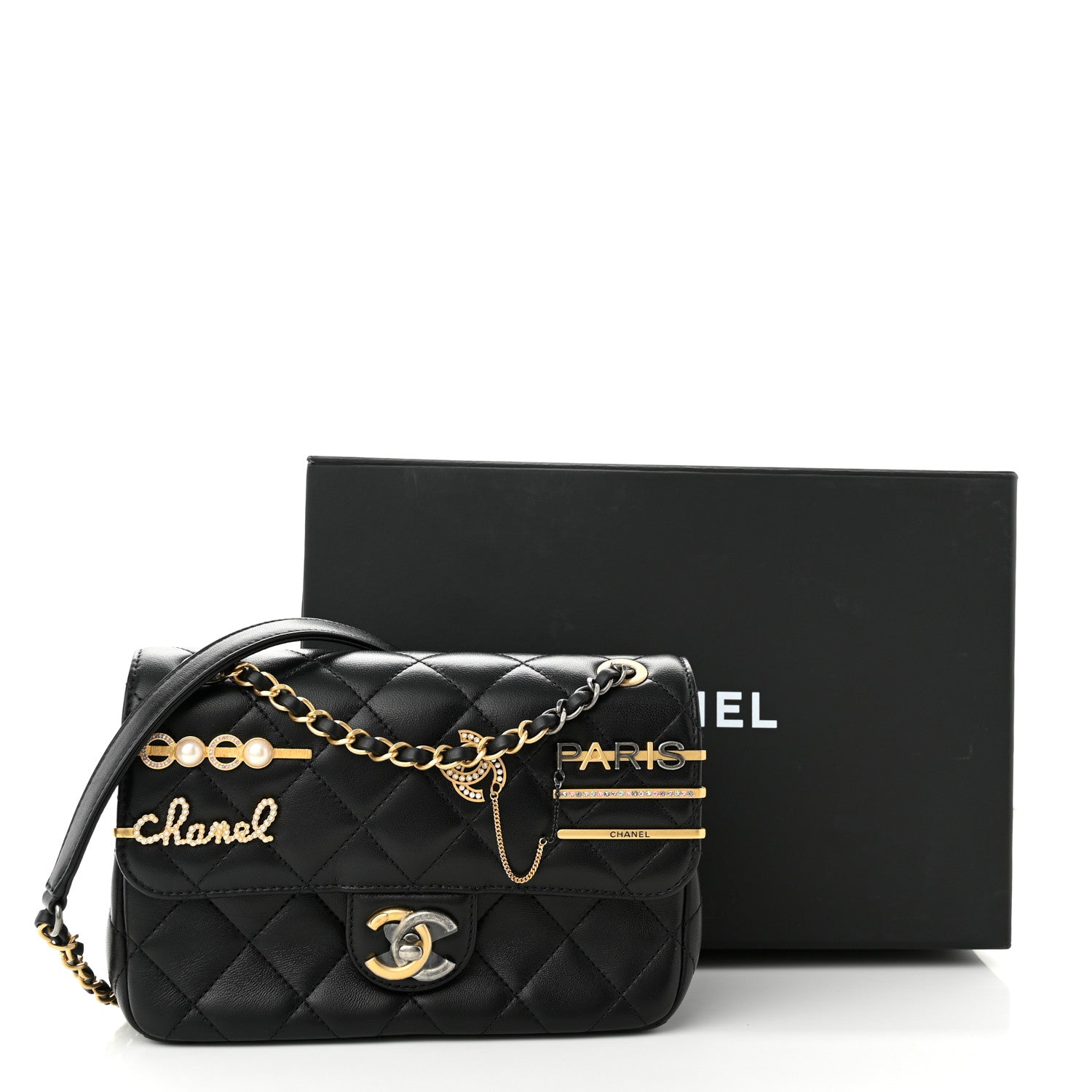 Chanel Lambskin Quilted Small Coco Clips Single Flap Black 11 of 11