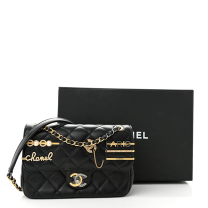 Chanel Lambskin Quilted Small Coco Clips Single Flap Black 11 of 11