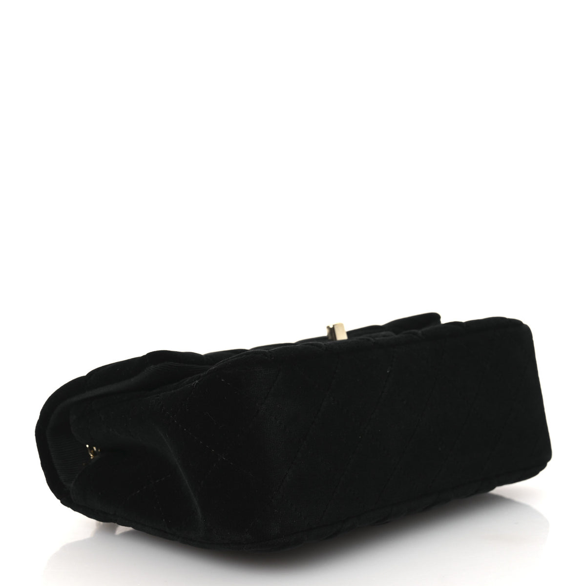 Velvet Quilted Mini Rectangular Flap Black