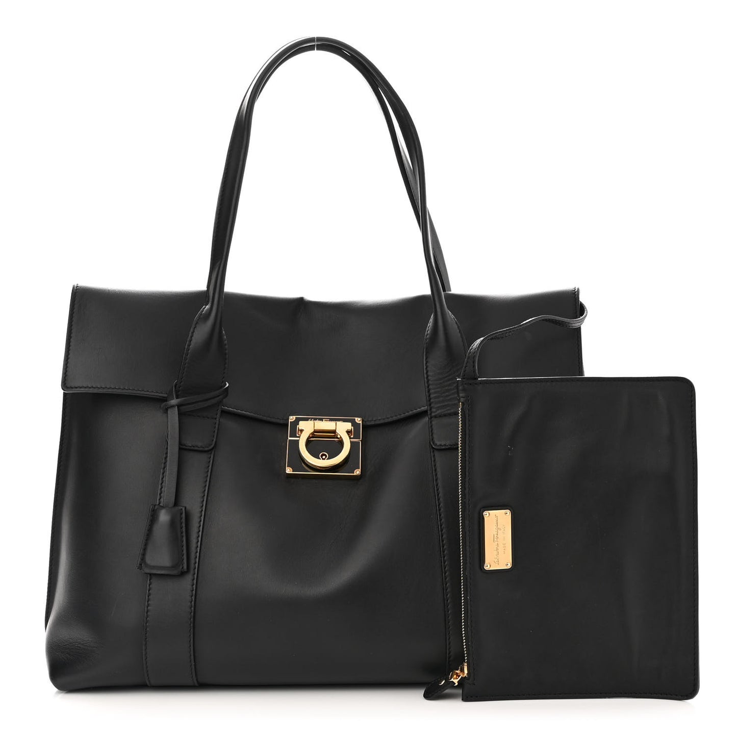 Calfskin Large Sookie Satchel Black