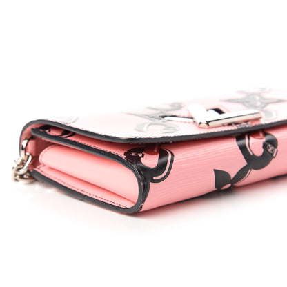 Louis Vuitton Epi Chain Flower Print Twist Chain Wallet Pink 6 of 10