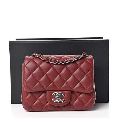 Chanel Lambskin Quilted Mini Square Flap Burgundy 11 of 11