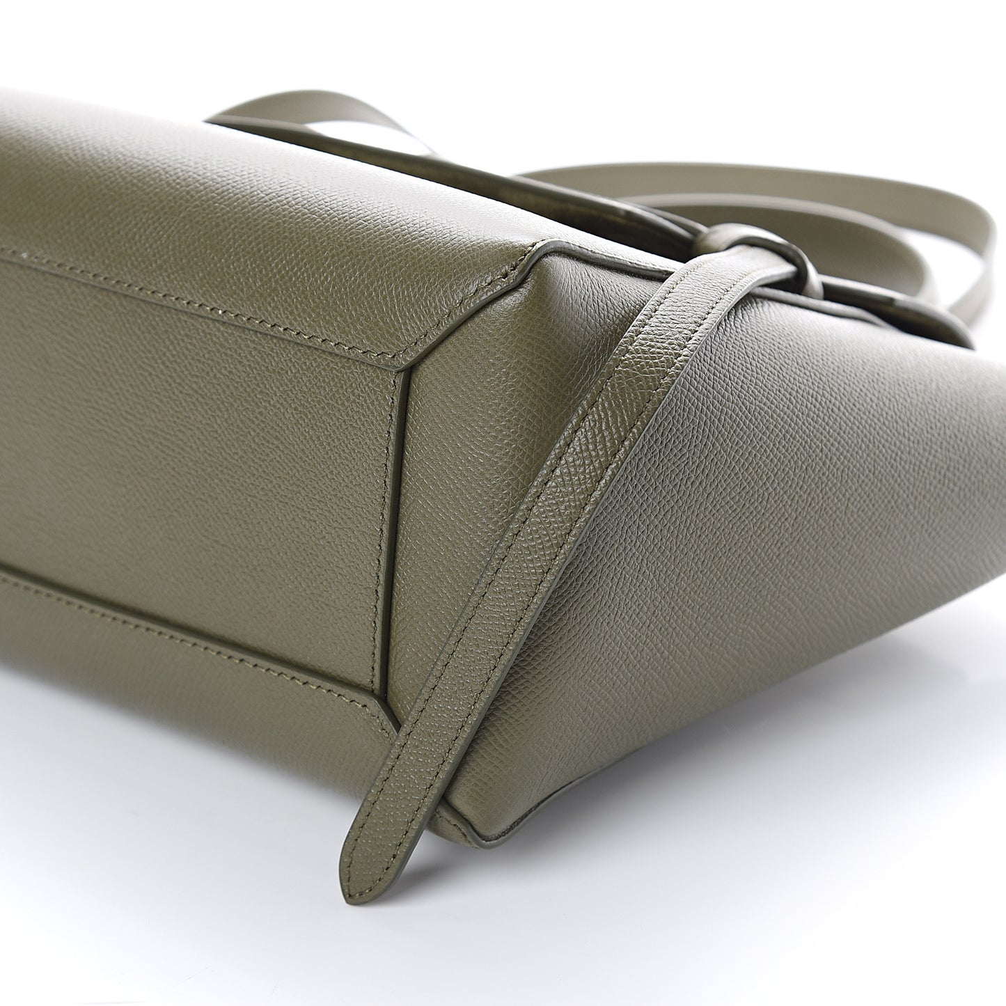 Grained Calfskin Micro Belt Bag Army Green