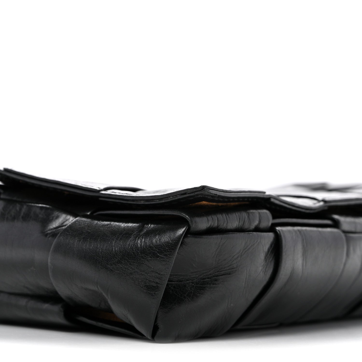 Bottega Veneta Paper Calfskin Intrecciato Stretch Cassette Black 9 of 12
