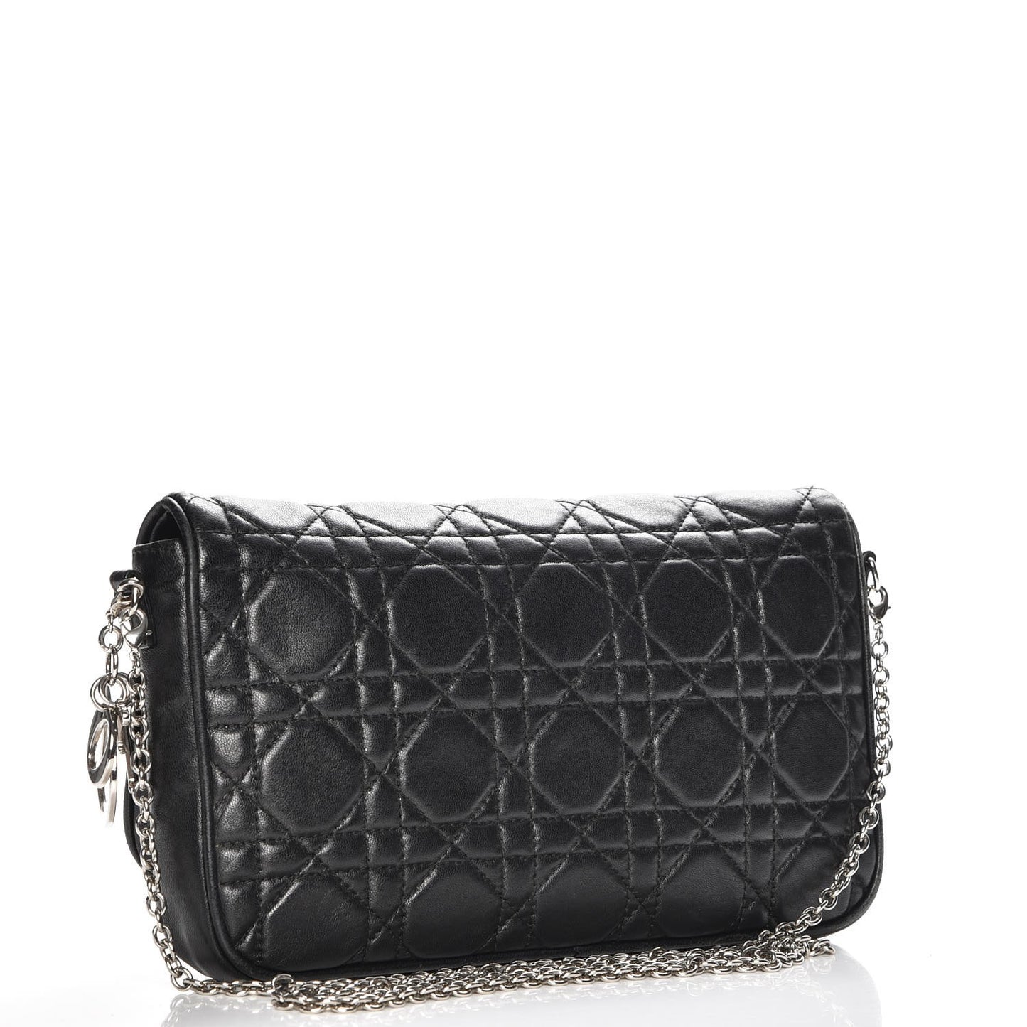 Lambskin Cannage Lady Dior Pochette Black