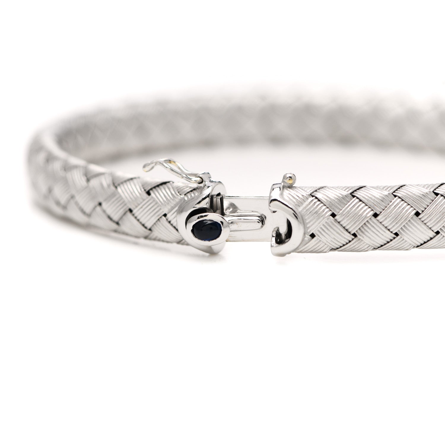 Roberto Coin 18K White Gold Blue Sapphire Woven Bracelet 4 of 4