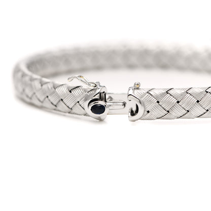 Roberto Coin 18K White Gold Blue Sapphire Woven Bracelet 4 of 4