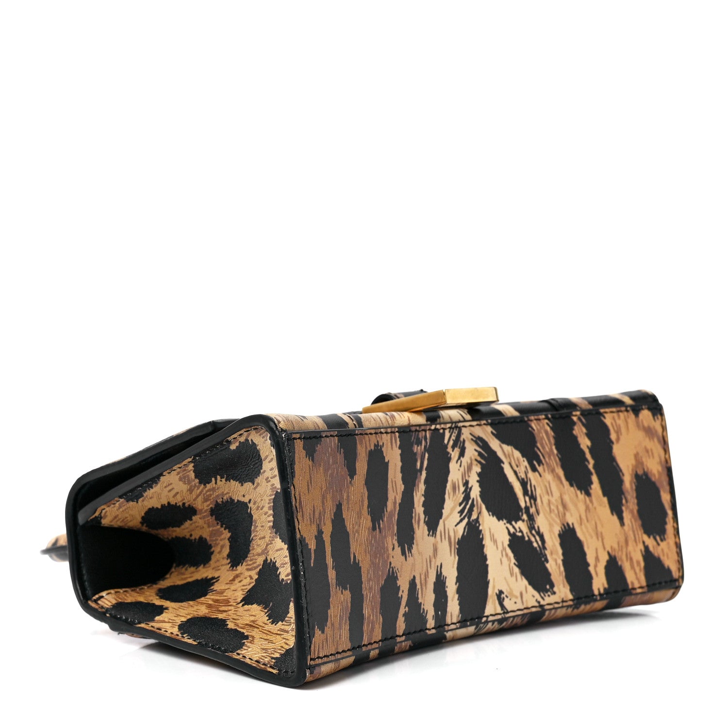 Balenciaga Smooth Calfskin Leopard Print Hourglass Top Handle Bag XS Beige 4 of 10