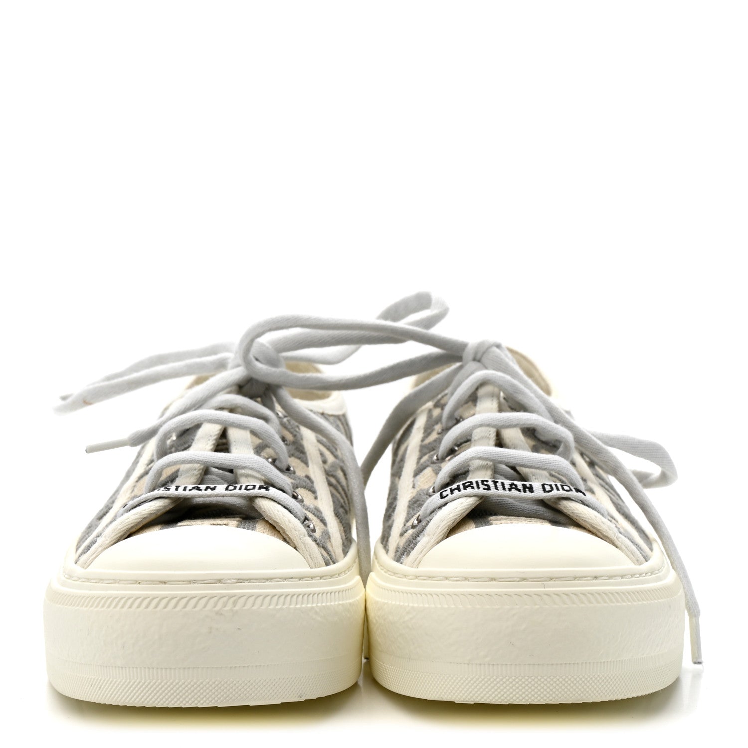 Christian Dior Canvas Oblique Walk'N'Dior Low Top Sneakers 35.5 Grey Stone 3 of 9