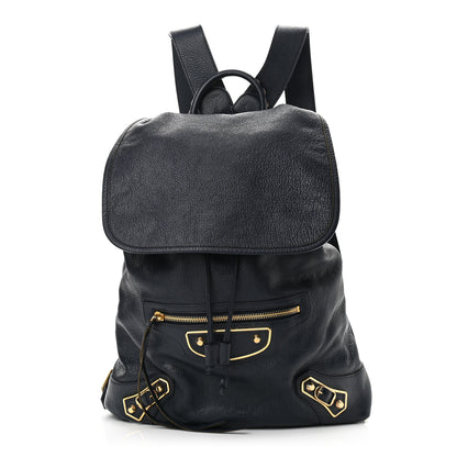 Balenciaga Chevre Gold Metallic Edge Hardware Backpack Bleu Nuit 1 of 15