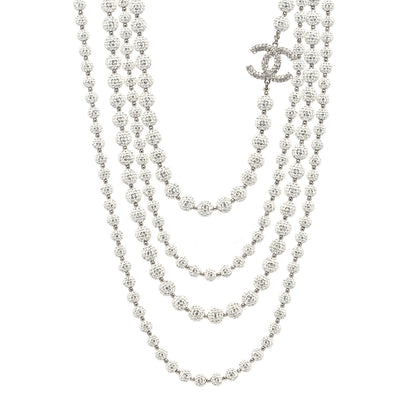 Chanel Strass Bubble CC Multi Strand Necklace Silver 1 of 5