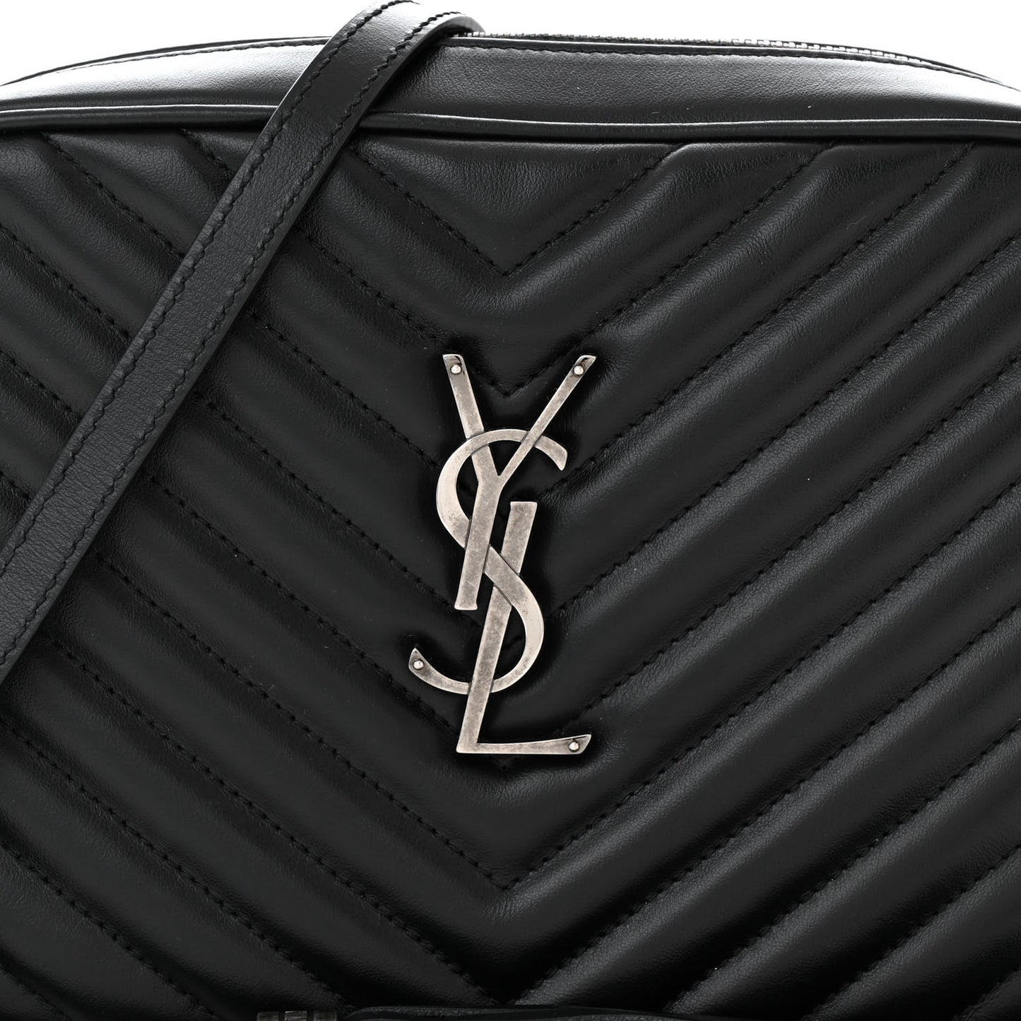 Calfskin Matelasse Monogram Lou Camera Bag Black