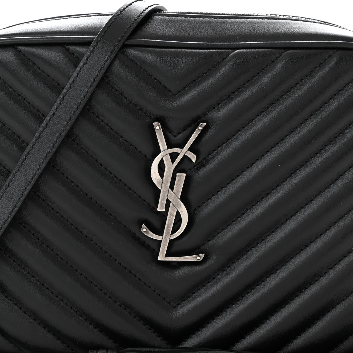 Saint Laurent Calfskin Matelasse Monogram Lou Camera Bag Black 8 of 10