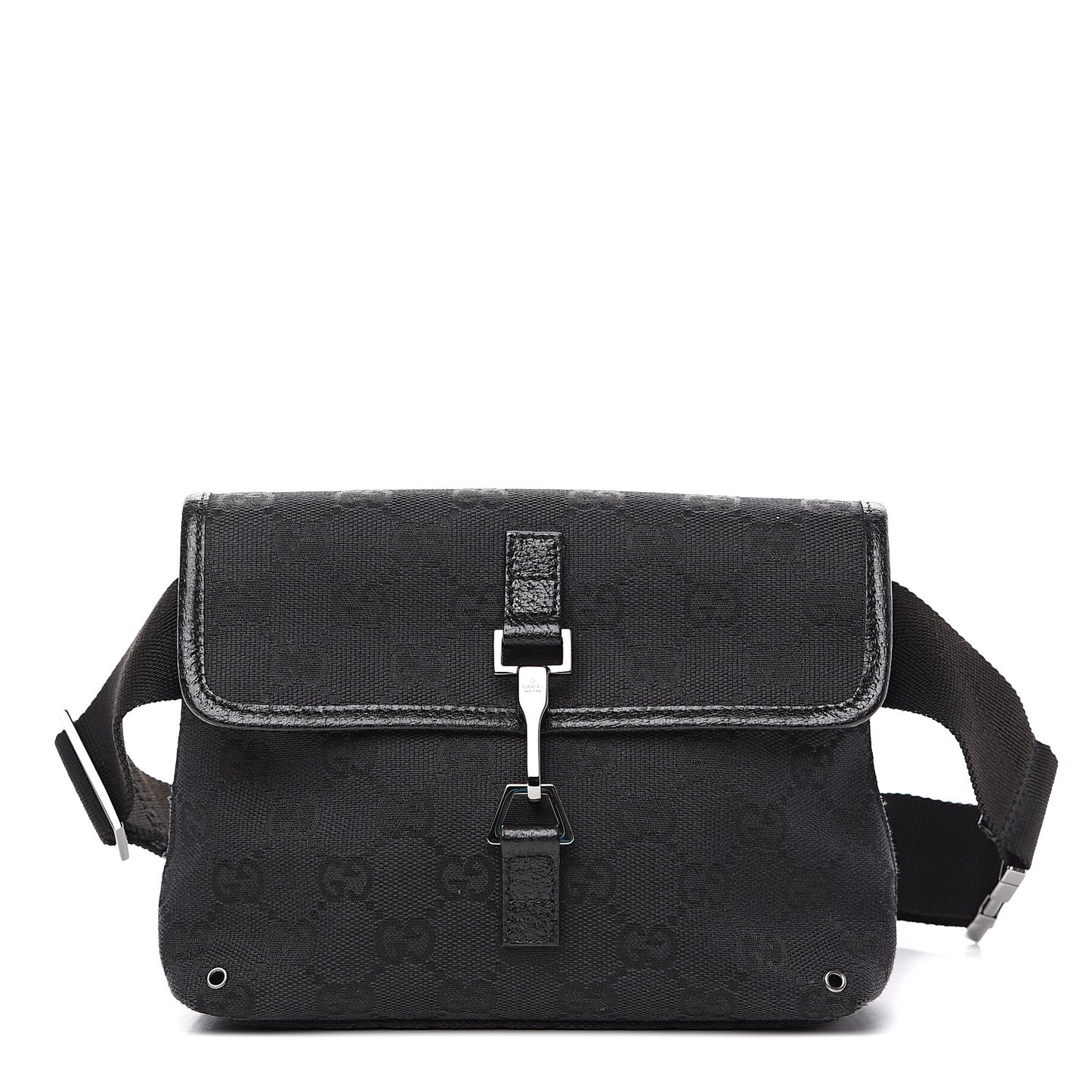 GG Monogram Web Flight Belt Bag Black