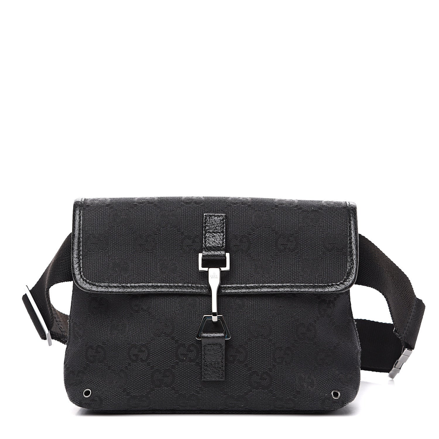 Gucci GG Monogram Web Flight Belt Bag Black 1 of 8