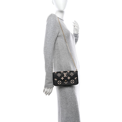 Louis Vuitton LOUIS VUITTON Empreinte Monogram Giant Felicie Pochette Black Beige 2 of 14