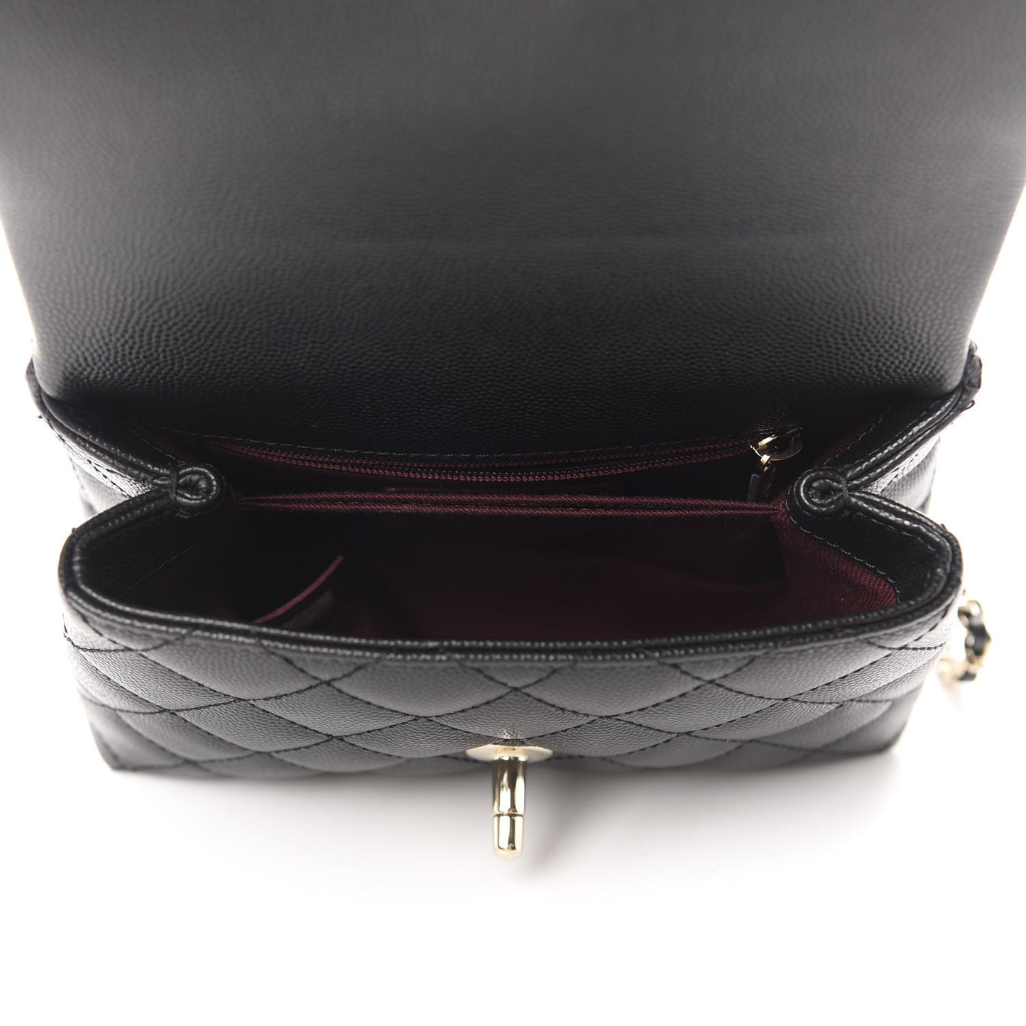 Caviar Quilted Extra Mini Coco Handle Flap Black