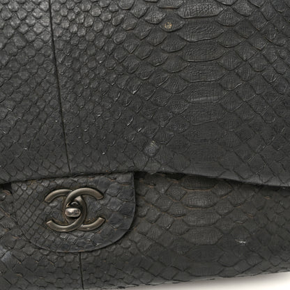 Chanel Snakeskin Jumbo Double Flap So Black 17 of 22