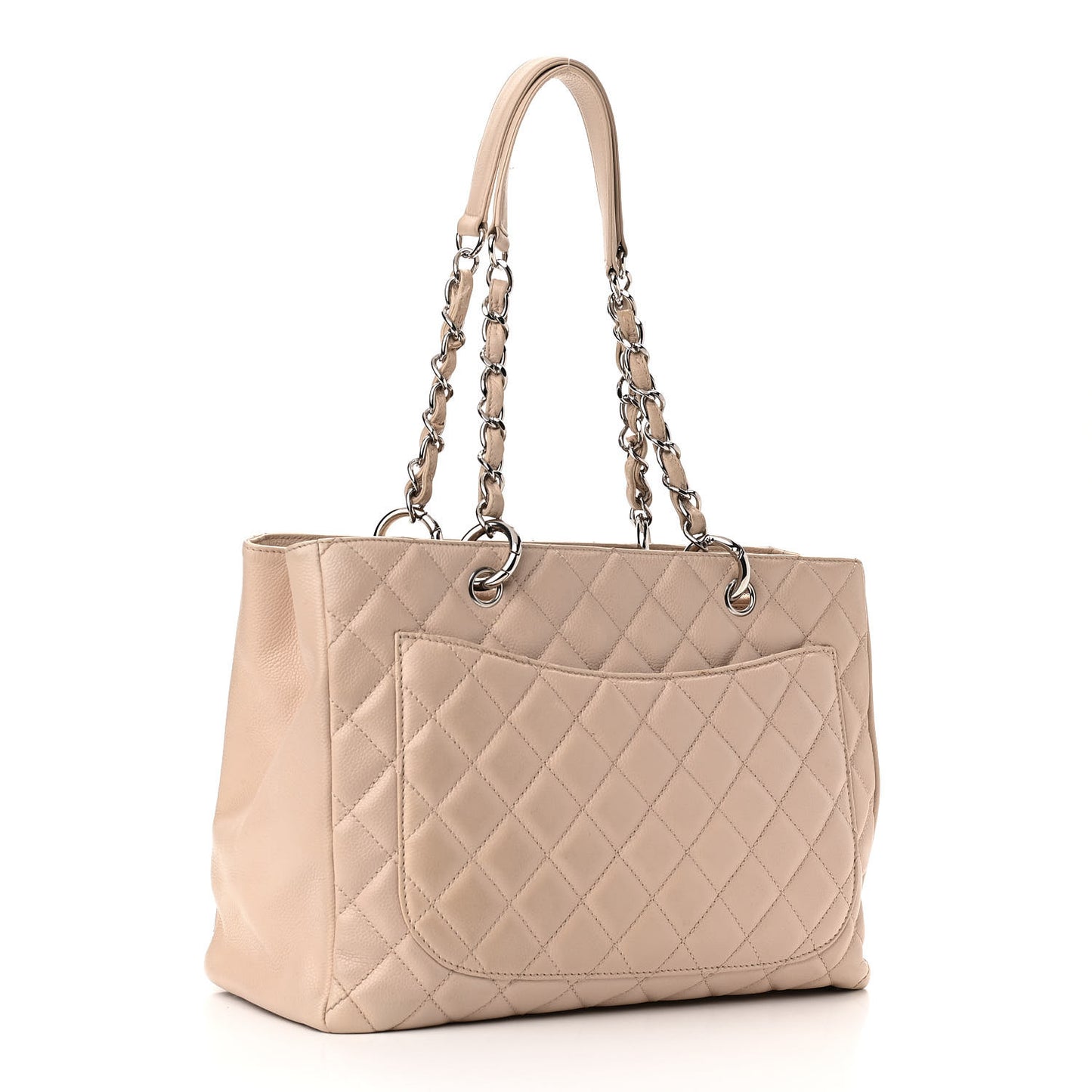 Caviar Quilted Grand Shopping Tote GST Beige Clair