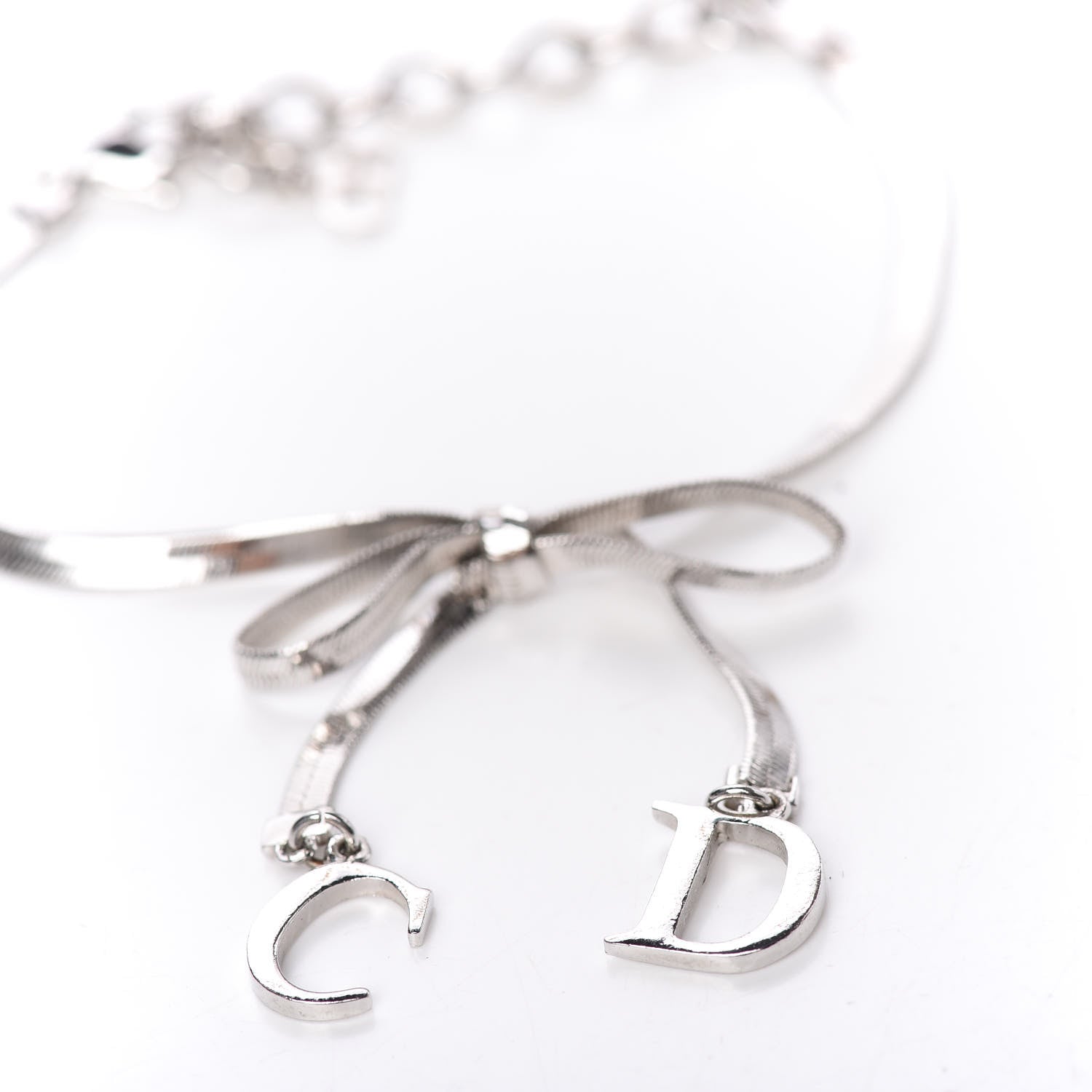Christian Dior Bow CD Logo Bracelet Silver 6 of 7
