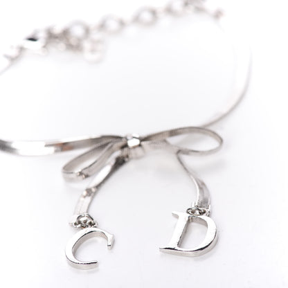Christian Dior Bow CD Logo Bracelet Silver 6 of 7