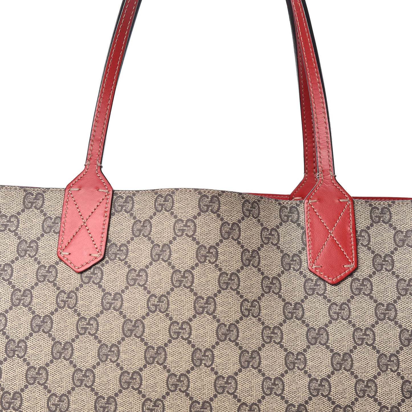 GG Supreme Monogram Medium Reversible Tote Beige Red