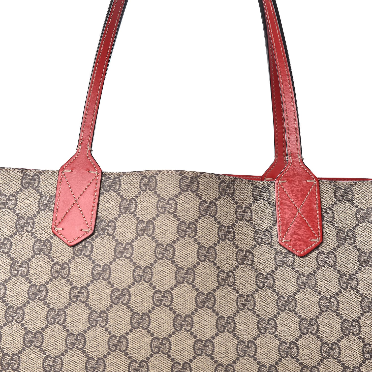 Gucci GG Supreme Monogram Medium Reversible Tote Beige Red 14 of 16
