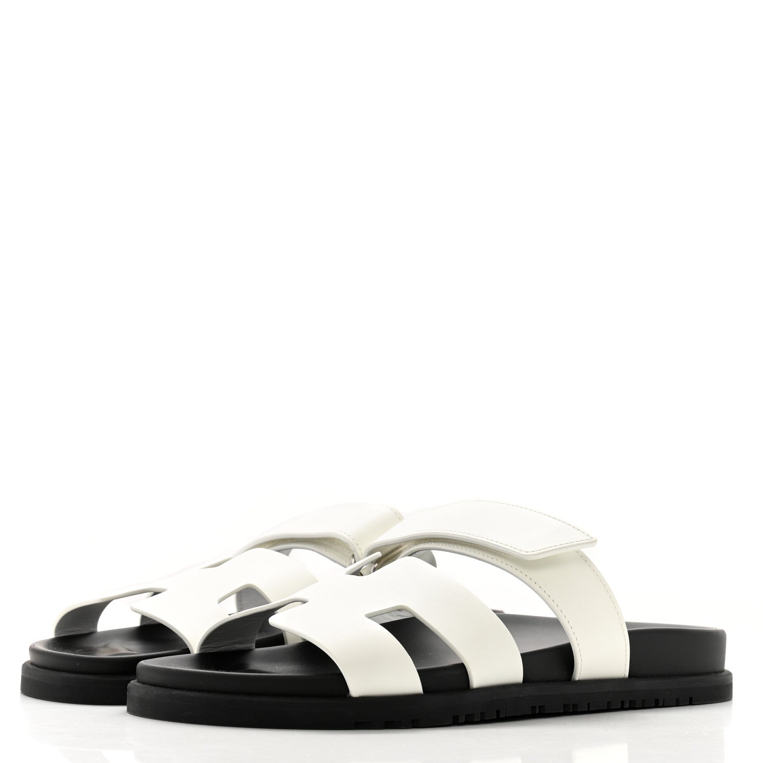 Hermes Calfskin Womens Chypre Sandals 40 White 4 of 10