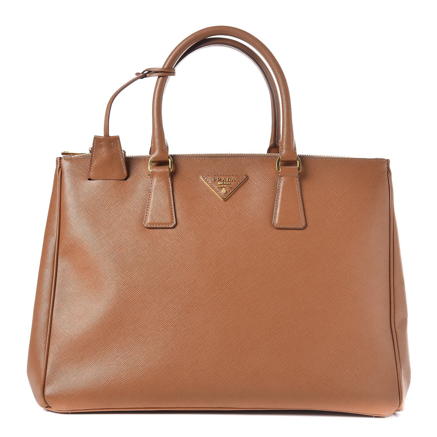 Prada Saffiano Large Galleria Double Zip Tote Caramel 1 of 14