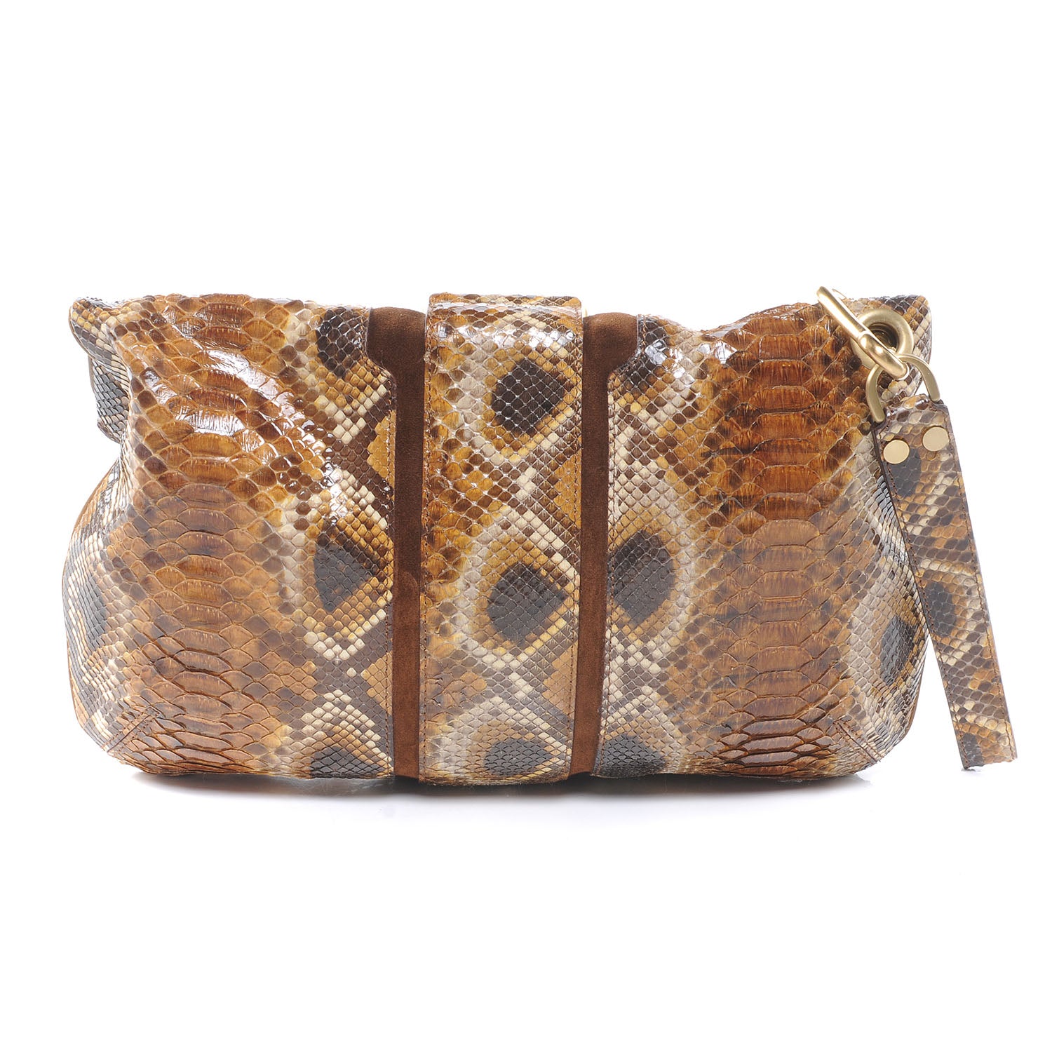 Jimmy Choo Python Mave Foldover Clutch Brown 3 of 6