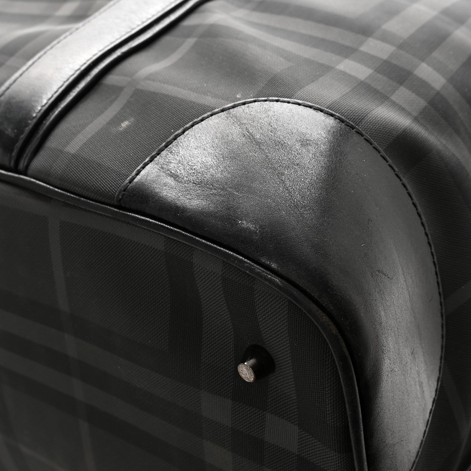 Burberry Nylon Smoked Check Weekend Duffle Bag Black 13 of 18