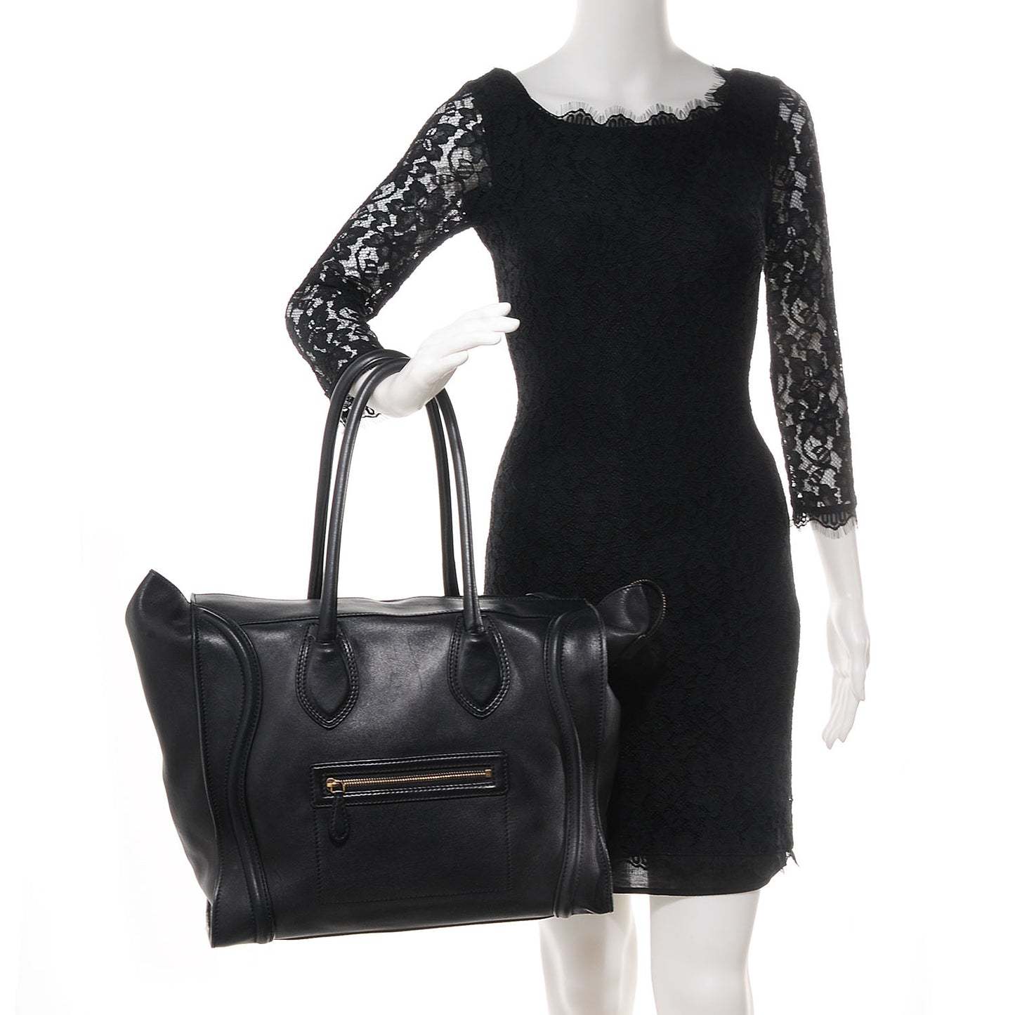 Smooth Calfskin Medium Luggage Black