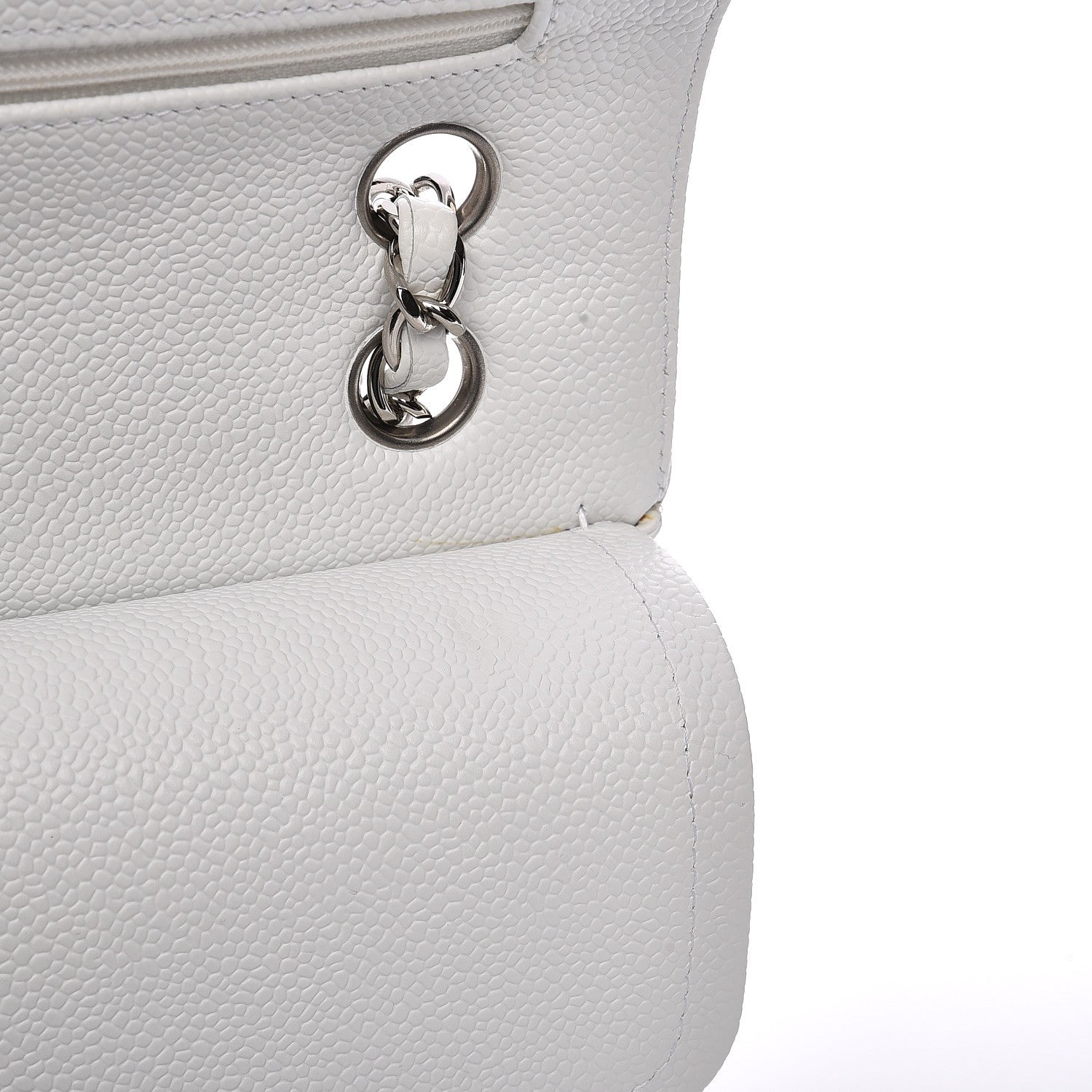 Chanel Caviar Quilted Medium Double Flap White 11 of 12