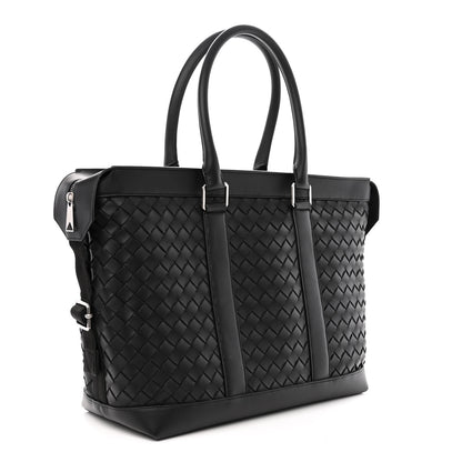 Bottega Veneta Calfskin Intrecciato Zipped Tote Black 4 of 12