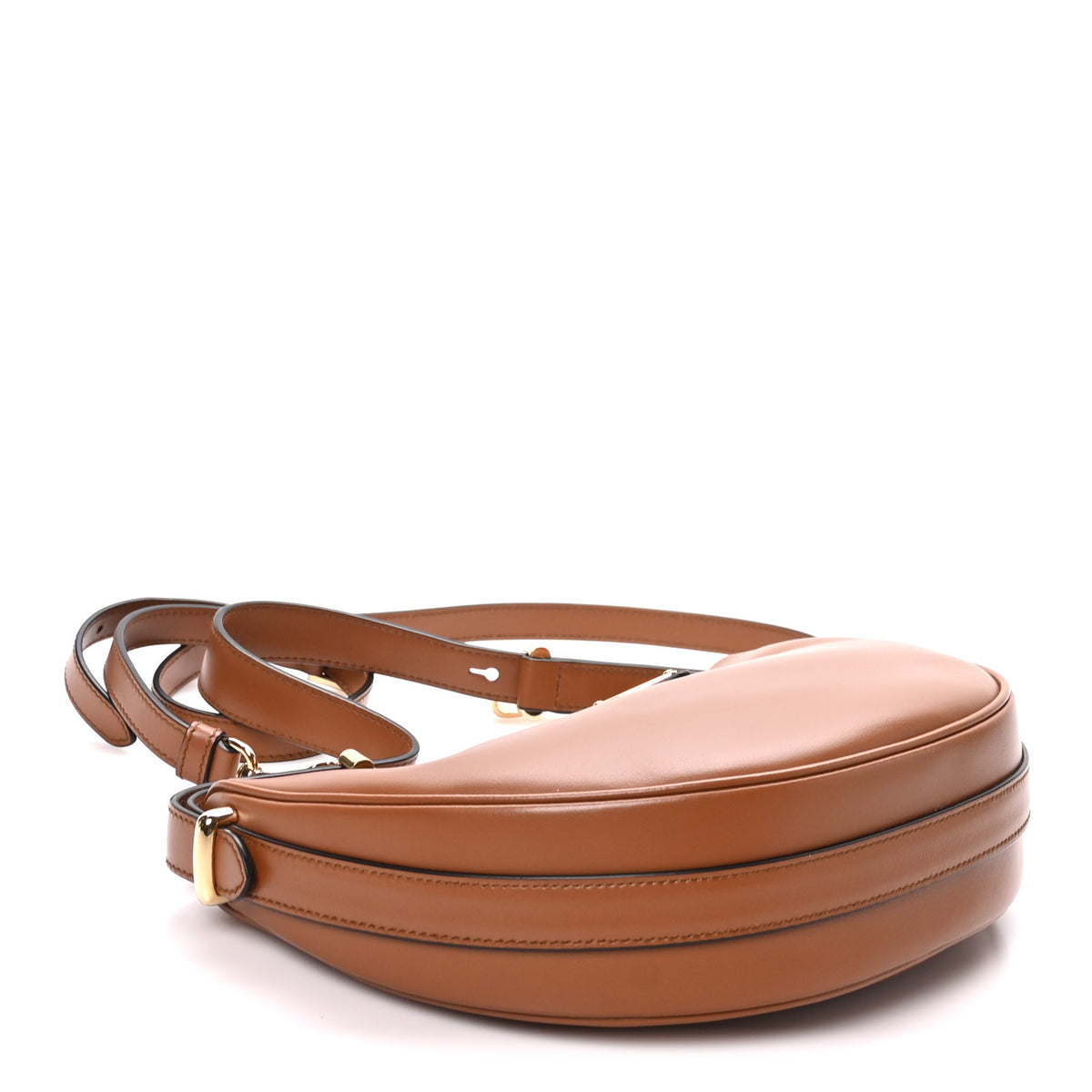 Prada Soft Calfskin Arque Shoulder Bag Cognac 4 of 9