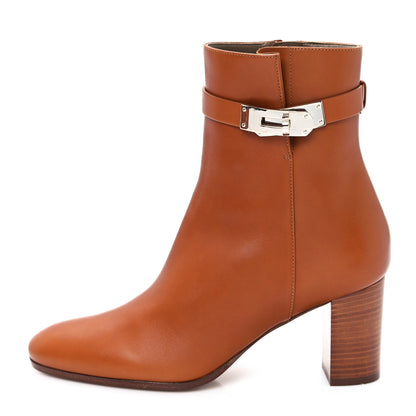 Hermes Calfskin Saint Germain Ankle Boots 37 Gold 1 of 9