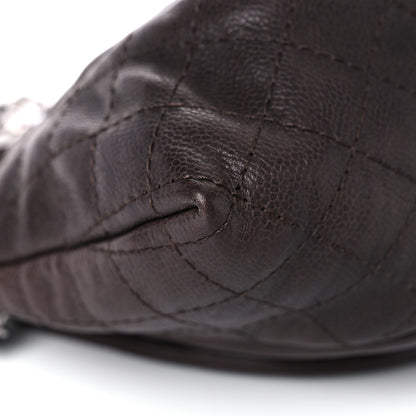 Chanel Caviar Half Moon Large Flap Dark Brown 13 of 22