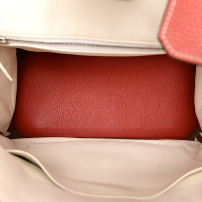 Hermes Taurillon Clemence Eclat Birkin 30 Sanguine White 5 of 11