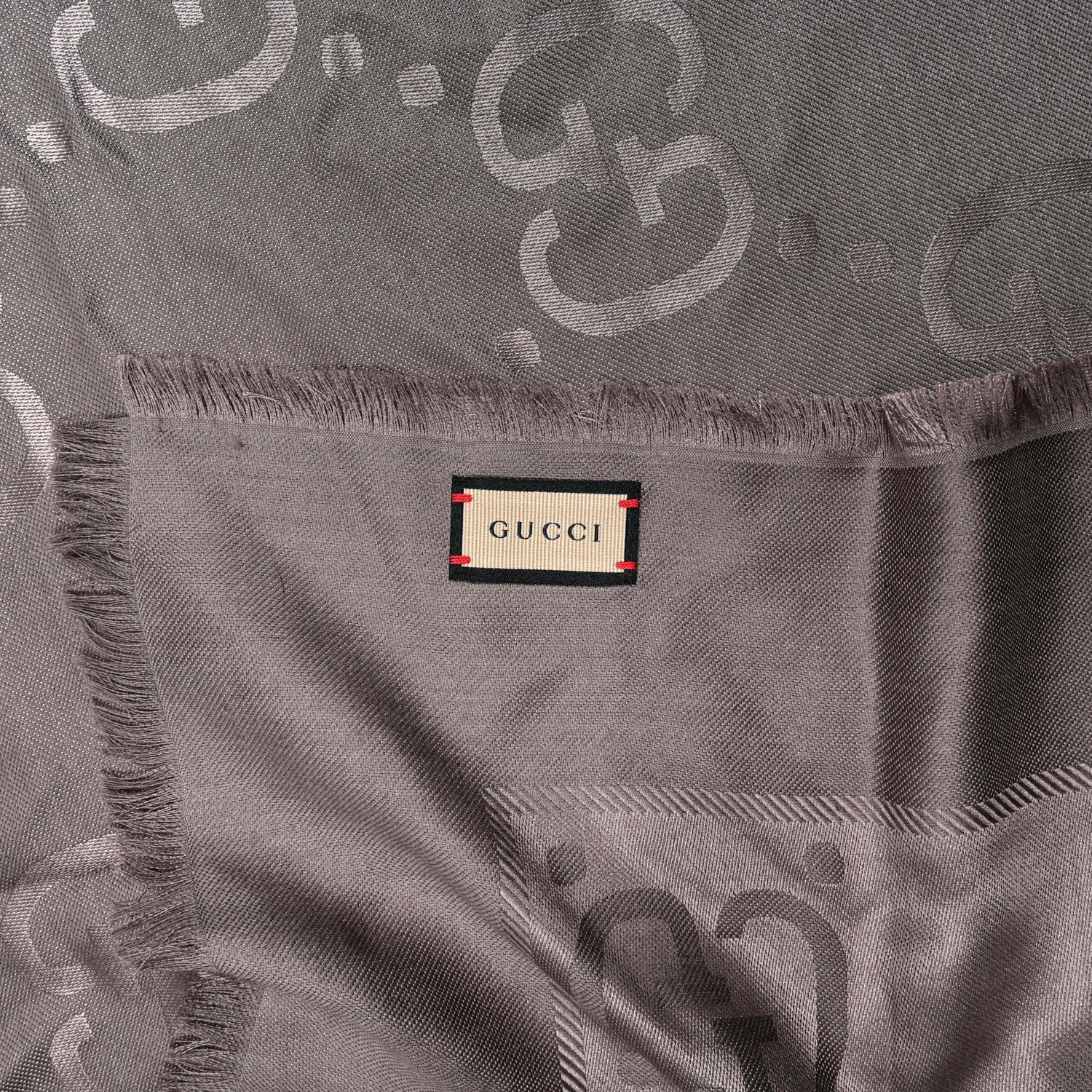 Gucci Wool Silk GG Jacquard Shawl Cloud 2 of 4