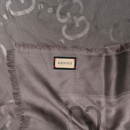 Gucci Wool Silk GG Jacquard Shawl Cloud 2 of 4