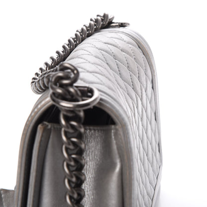Chanel Metallic Calfskin Quilted Medium Boy Flap Silver 24 of 24