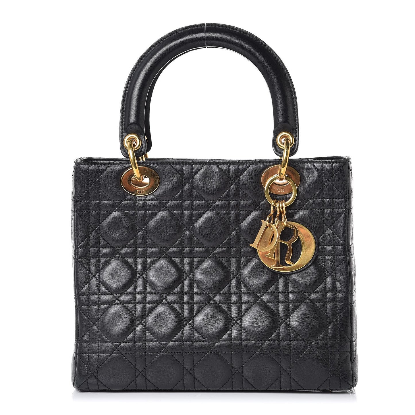 Lambskin Cannage Medium Lady Dior Black