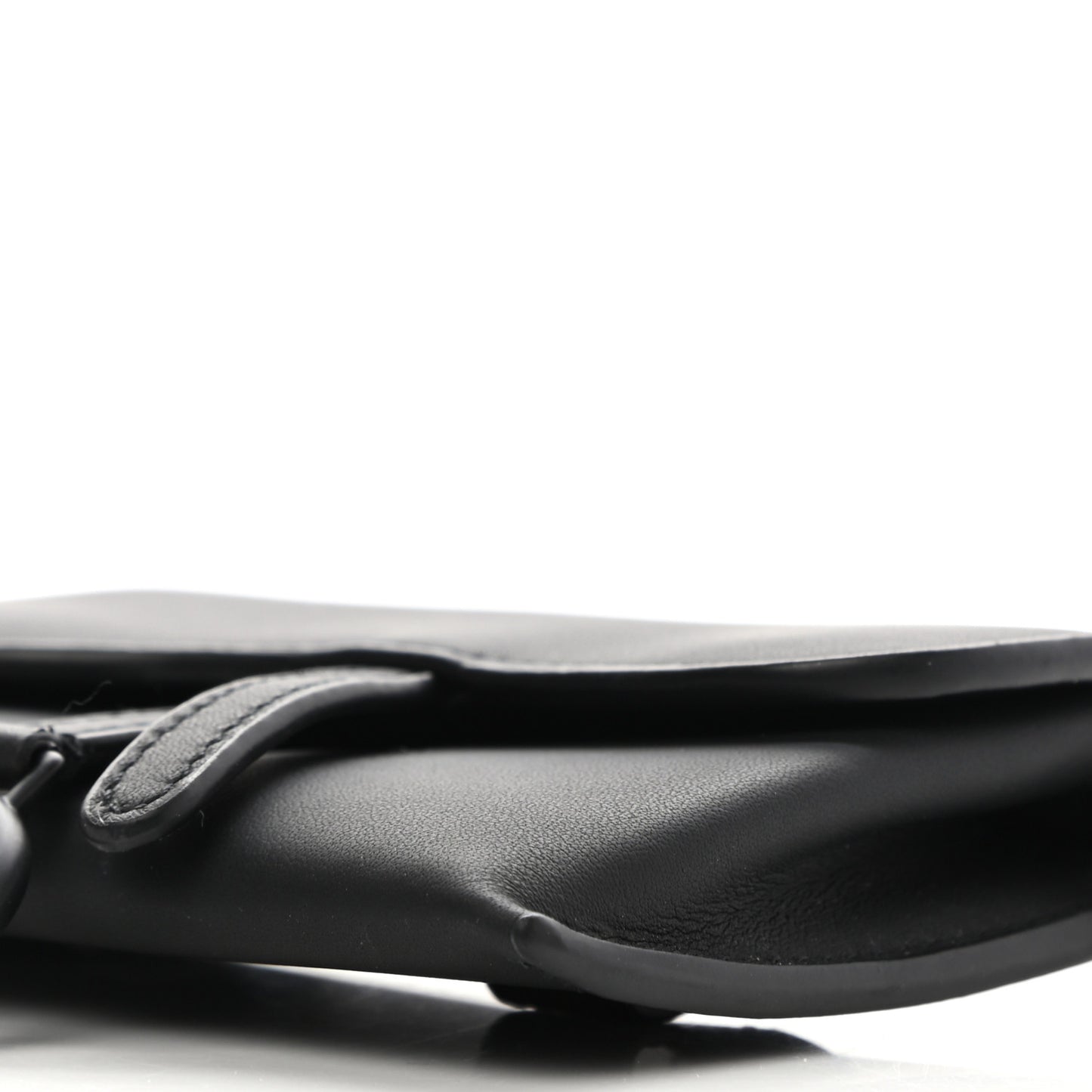 Ultra Matte Calfskin Nano Saddle Chain Pouch Black