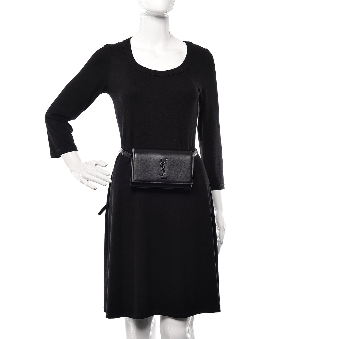 Smooth Calfskin Monogram Kate Belt Bag Black