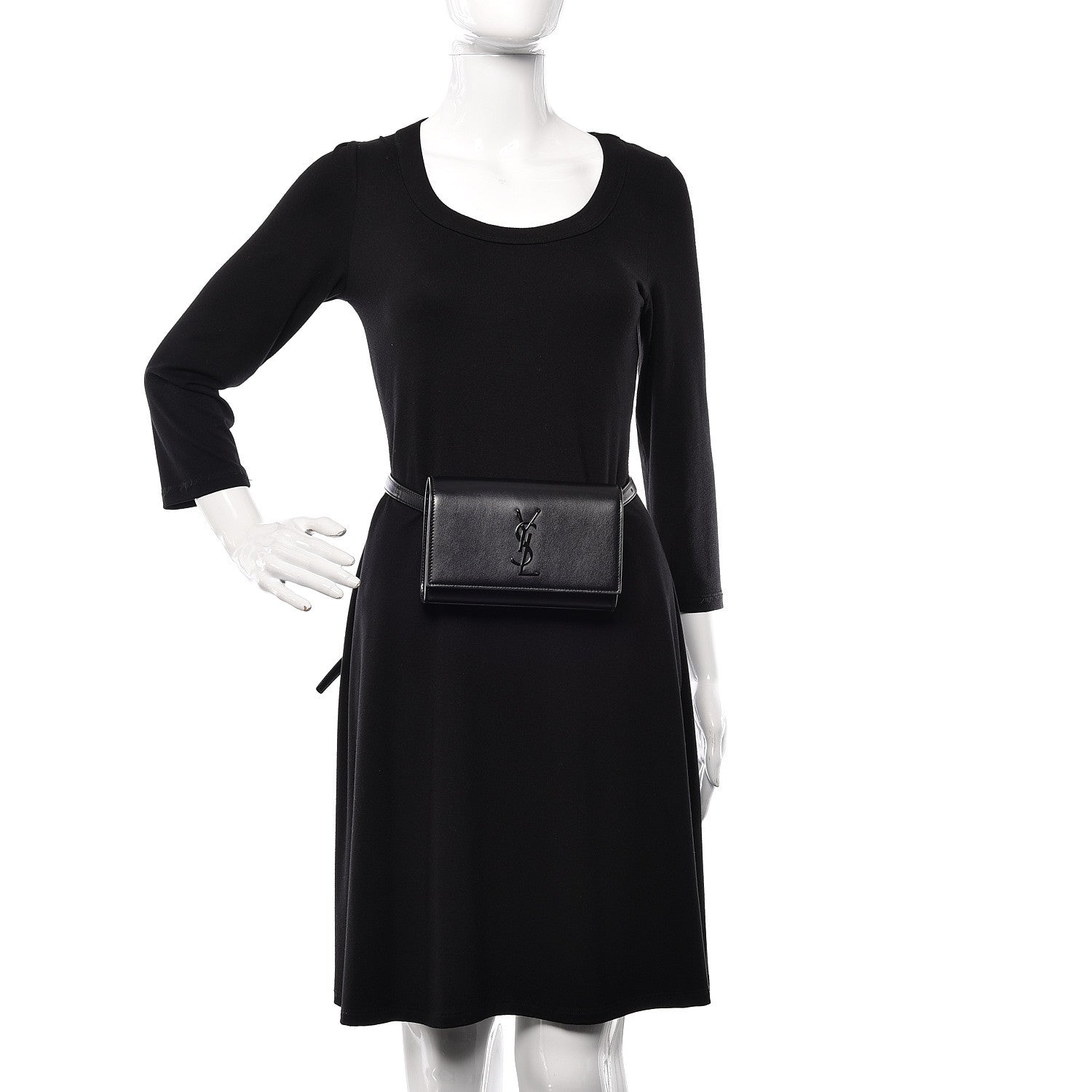Saint Laurent Smooth Calfskin Monogram Kate Belt Bag Black 2 of 10