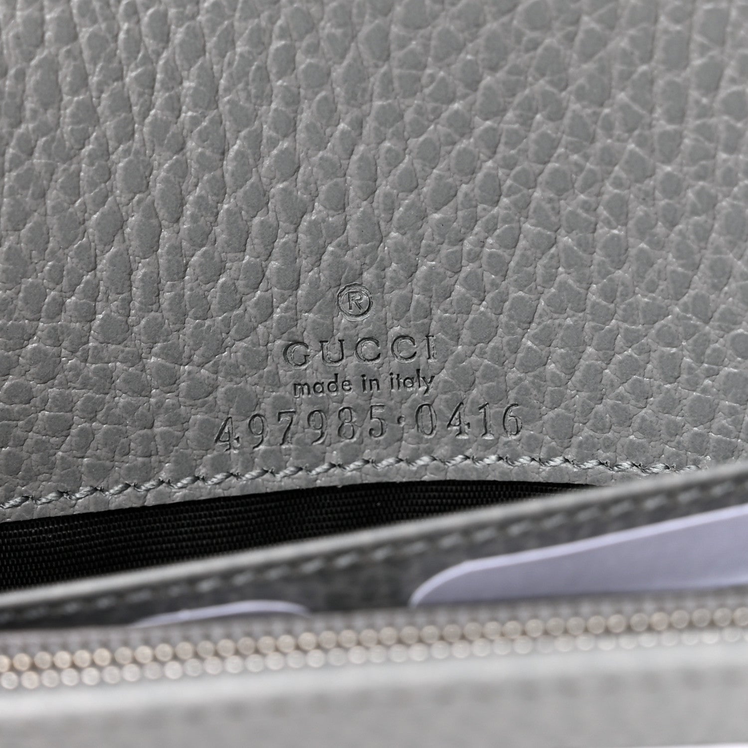 Gucci Dollar Calfskin Enamel Monochrome Mini GG Marmont Chain Wallet Deep Grey 7 of 10