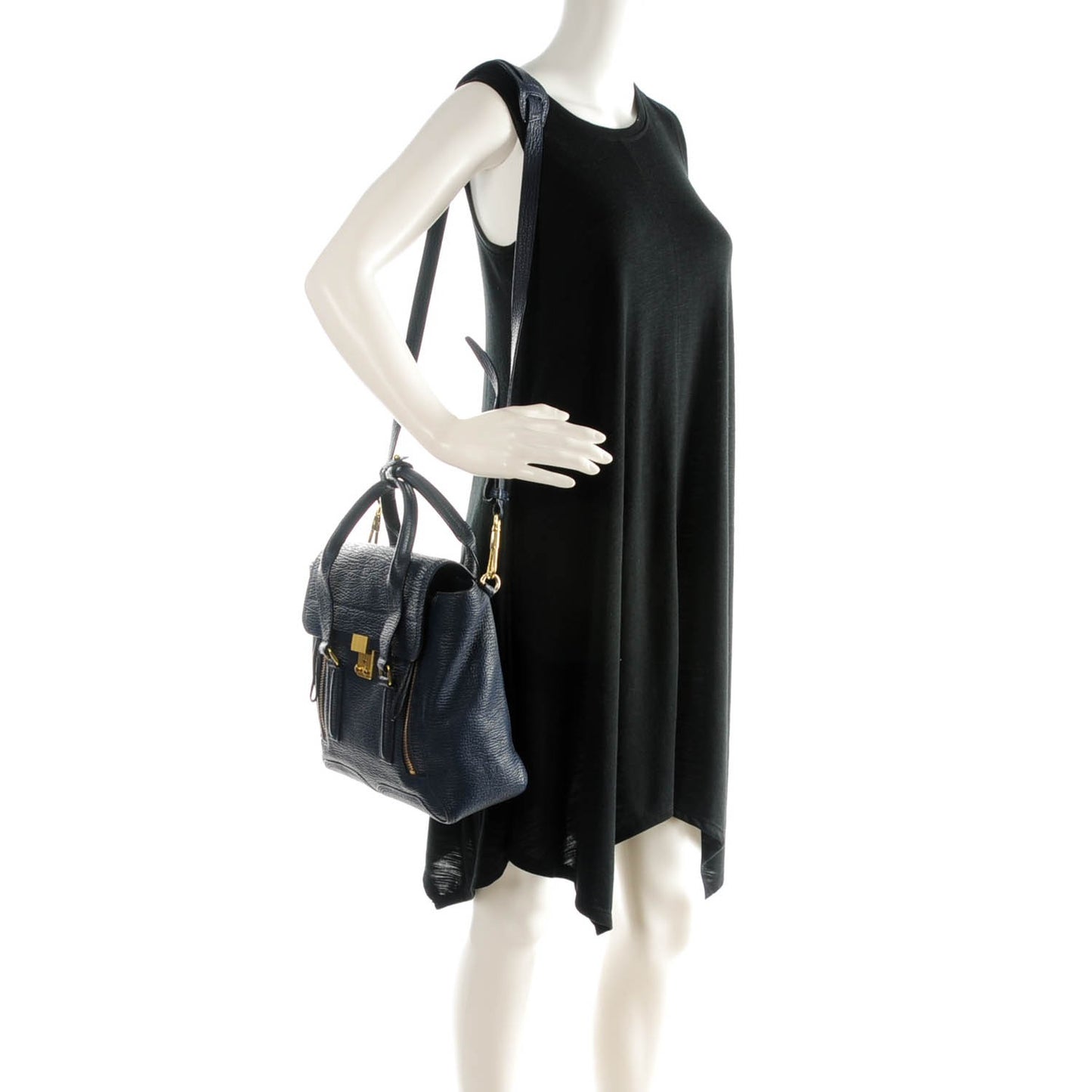 3.1 Textured Calfskin Medium Pashli Satchel Ink